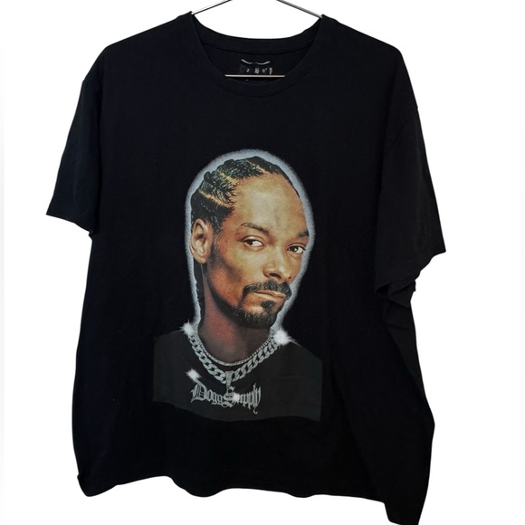 Snoop Dogg Other - Retro Snoop Dogg Rap Full Graphic Black Men’s XXL Hip Hop Streetwear T-Shirt